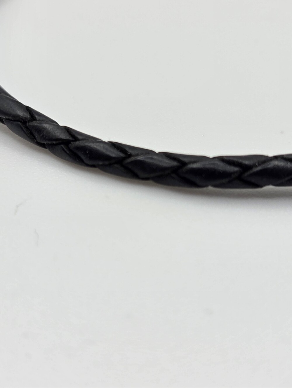Pandora Moments Black Braided Leather Bracelet with Sterling Silver Size 7.5 - Picture 6 of 6